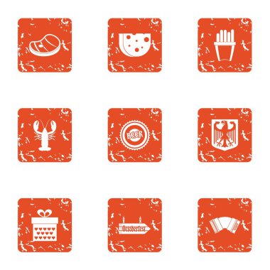 Hüküm Icons set, grunge tarzı