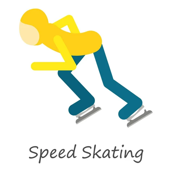 Speed skating icon, isometric style — Stock Vector
