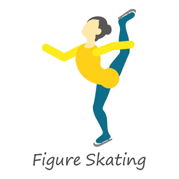 Icône de patinage artistique, style isométrique — Image vectorielle