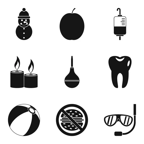 Trained body icons set, simple style — Stock Vector