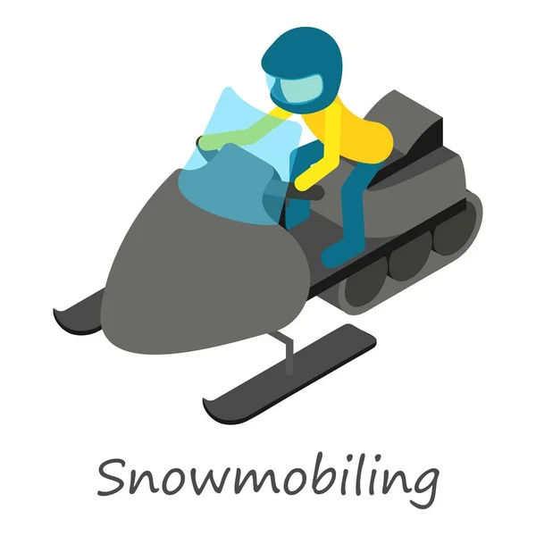 Snowmobiling icon, isometric style — Stock Vector