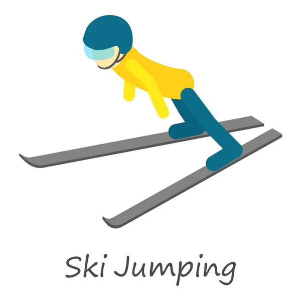 Ski jumping icon, isometric style — Stock Vector