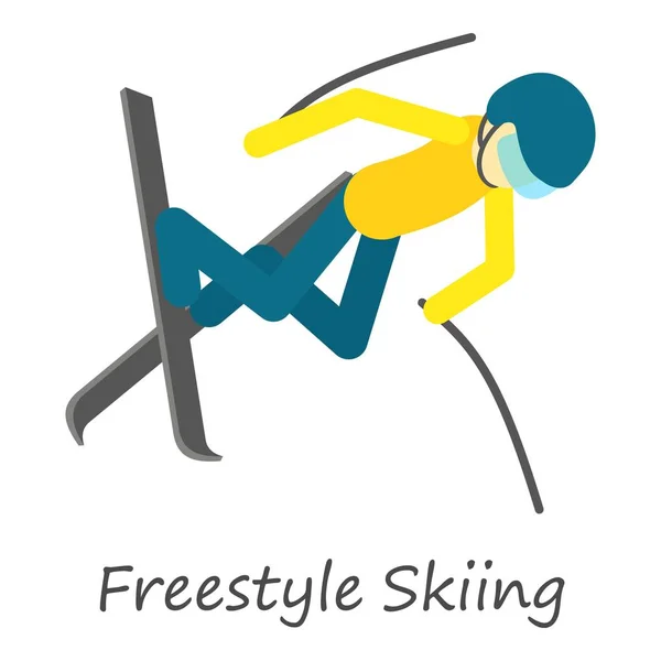 Freestyle-Ski-Ikone, isometrischer Stil — Stockvektor