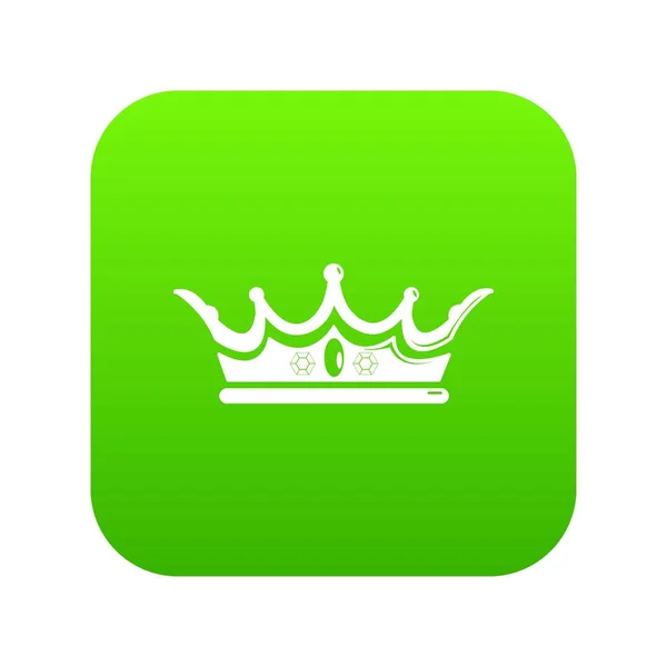 Księżniczka Korona zielona ikona wektor — Wektor stockowy