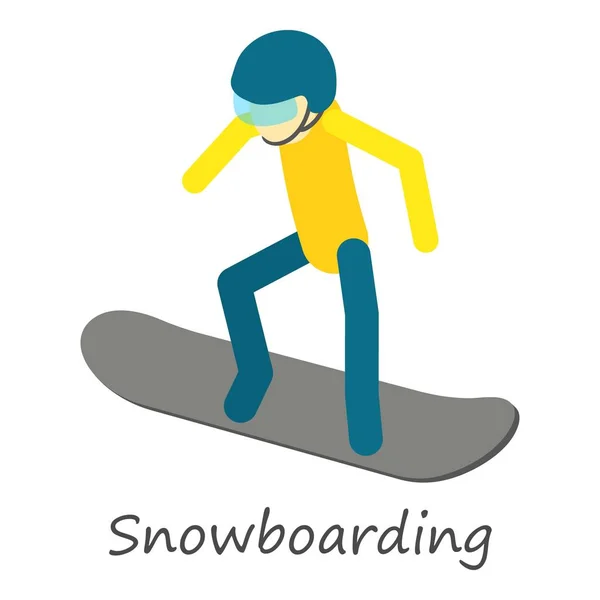 Snowboardovou ikonu, izometrický styl — Stockový vektor