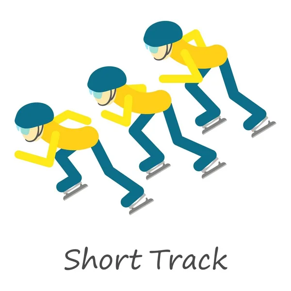 Short Track Ikone, isometrischer Stil — Stockvektor