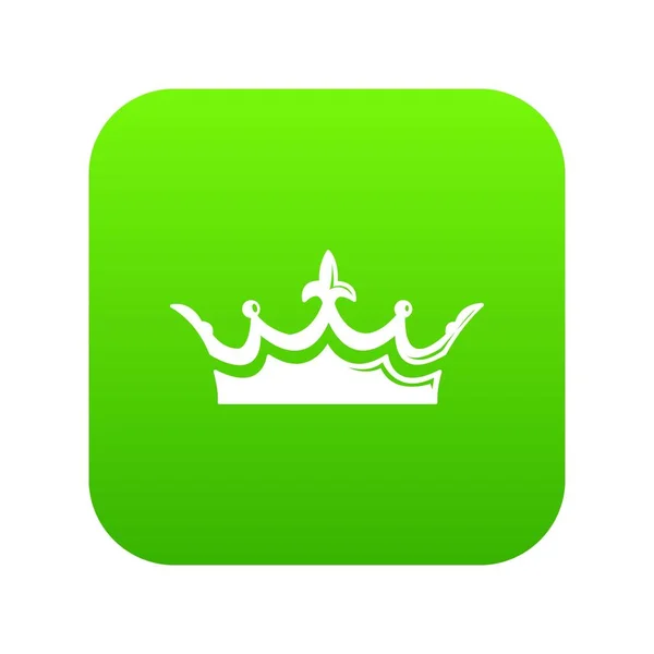 Średniowiecznej korony zielona ikona wektor — Wektor stockowy
