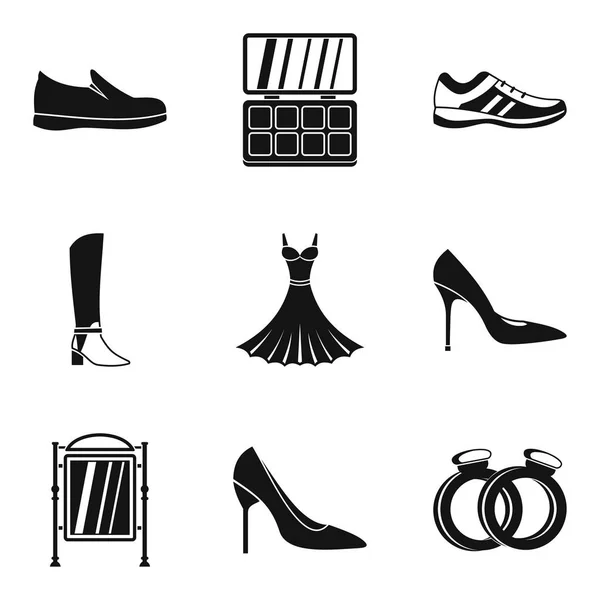 Ensemble d'icônes accessoires femme, style simple — Image vectorielle