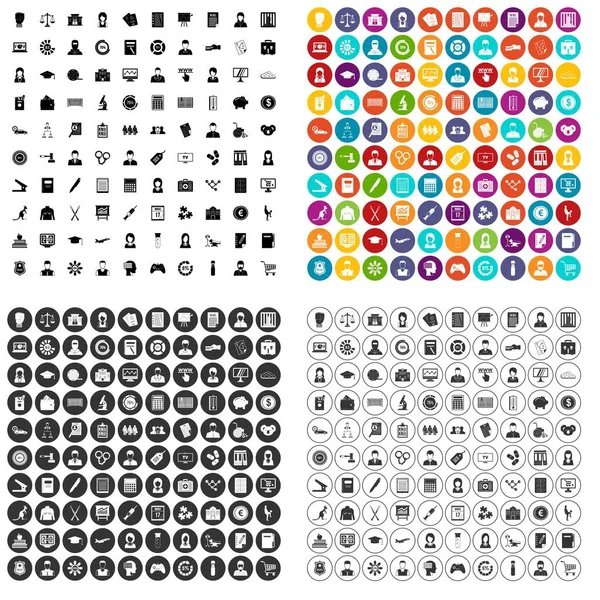 100 iconos de datos estadísticos conjunto variante vectorial — Vector de stock