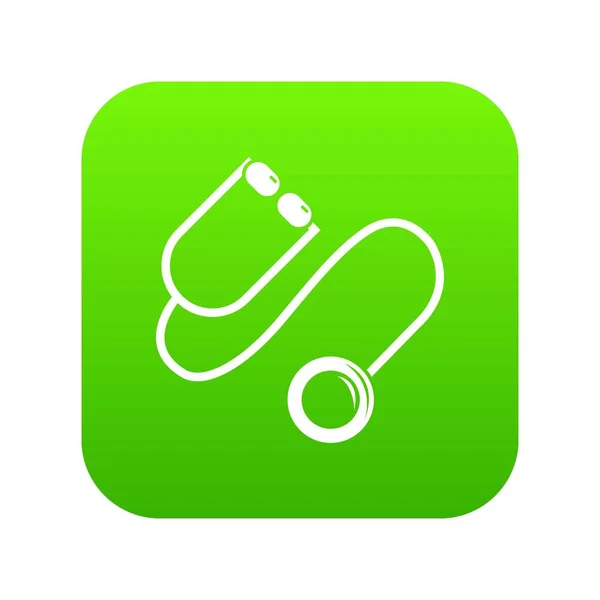 Vektorové ikony zelené stetoskop — Stockový vektor