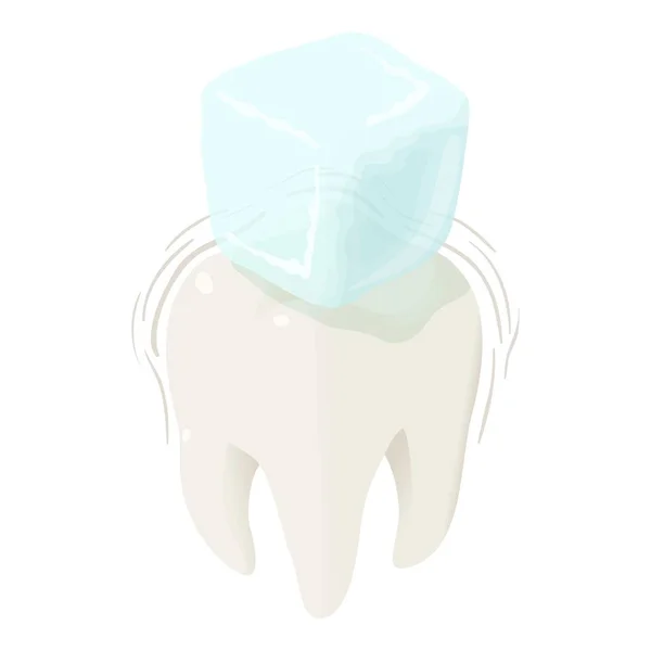 Холодной лед на иконе зуба, изометрический стиль — стоковый вектор
