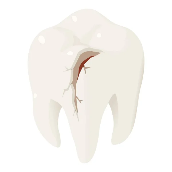 Трещина в зубах, изометрический стиль — стоковый вектор