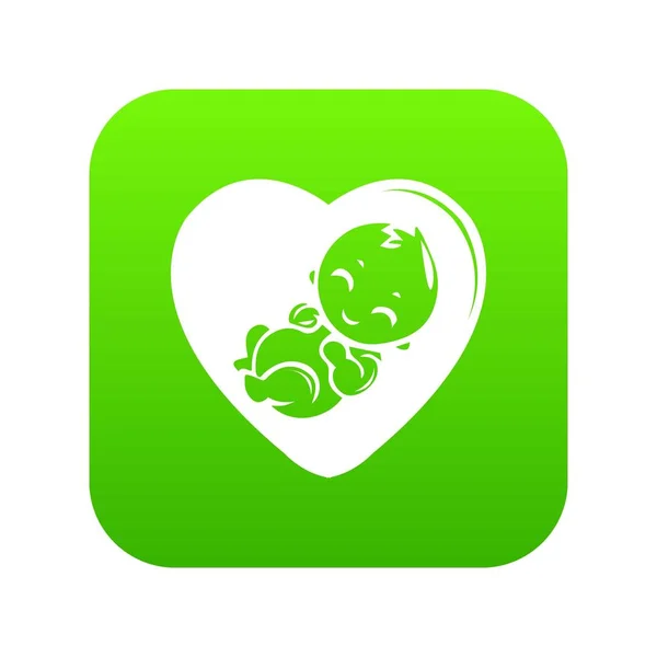 Baby icon green vector — Stock Vector