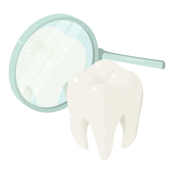 Ayna simgesinde, izometrik tarzı diş — Stok Vektör