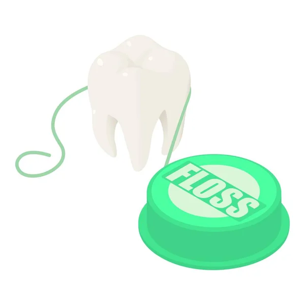 Tooth floss icon, isometric style — Stock Vector