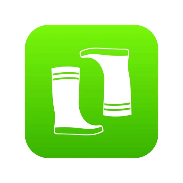 Botas de goma icono digital verde — Vector de stock
