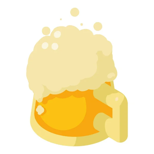 ビール アイコン、アイソメ図スタイルのマグカップ — ストックベクタ