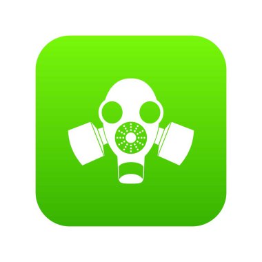 Siyah gaz maskesi simgesi dijital yeşil