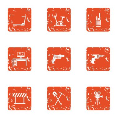 Çalışma alanı simgeleri hazır, grunge tarzı