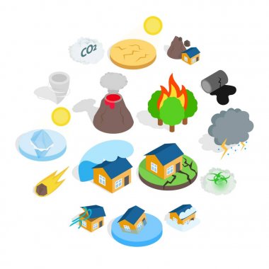 Doğal afet felaket Icons set
