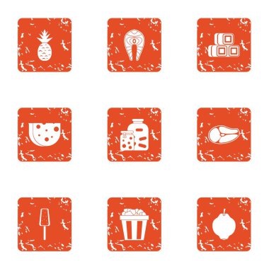 Barbekü simgeler kümesi, grunge tarzı Marine