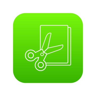 Yeşil simge vektör makas kağıt