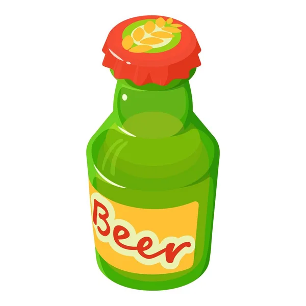 Bira simgesi, izometrik tarzı şişe — Stok Vektör
