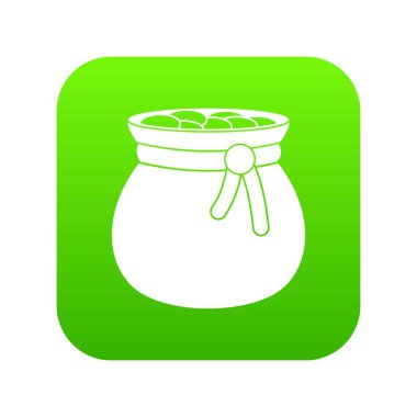 Çanta dolusu altın sikke simge dijital yeşil