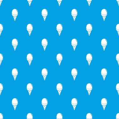 Çilekli dondurma desen vektör kesintisiz mavi
