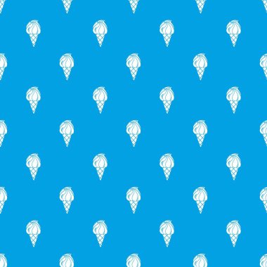 Gofret dondurma desen vektör kesintisiz mavi