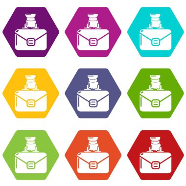 9 vektör portföy Icons set