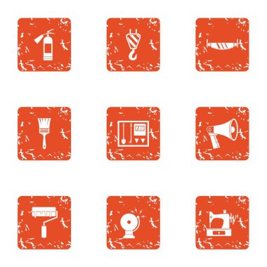 İnşaat proje simgeler kümesi, grunge tarzı
