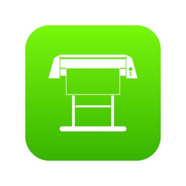 Geniş formatlı mürekkep püskürtmeli yazıcı simgesini dijital yeşil