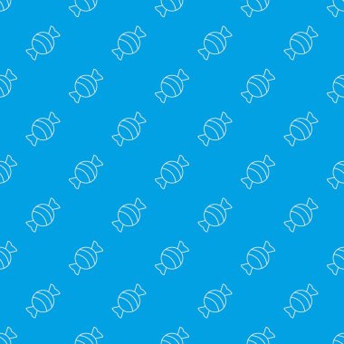 Yuvarlak şeker desen vektör kesintisiz mavi
