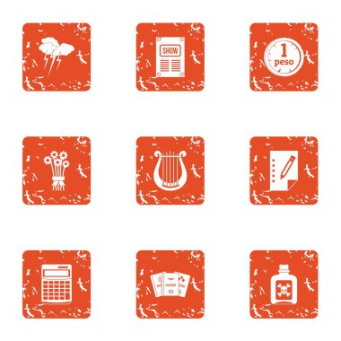 Teknik belgeler simgeler kümesi, grunge tarzı