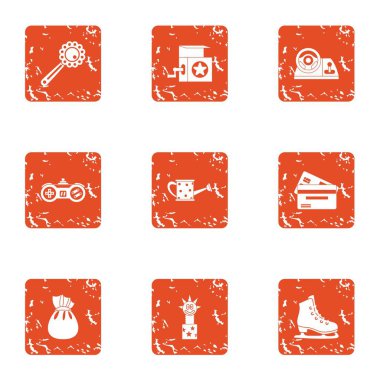 Eğitici oyuncak simgeler kümesi, grunge tarzı