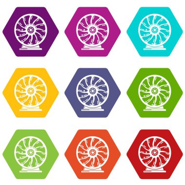 9 vektör Perpetuum mobile Icons set