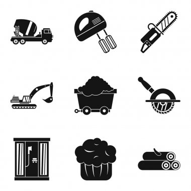 Meslek Icons set, basit tarzı gelişimi