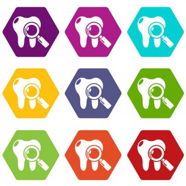 9 vektör diş muayenesi Icons set