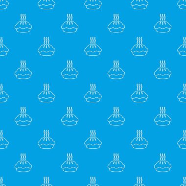 Sıcak kek desen vektör kesintisiz mavi