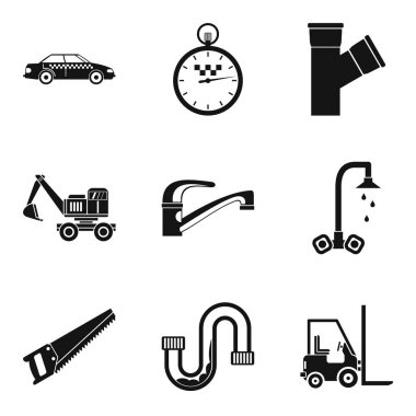 İş pozisyonu Icons set, basit tarzı