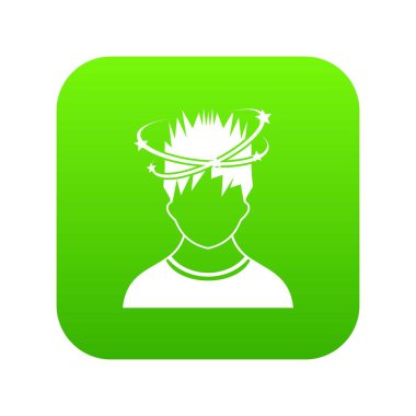 Baş dönmesi simgesi dijital yeşil adam