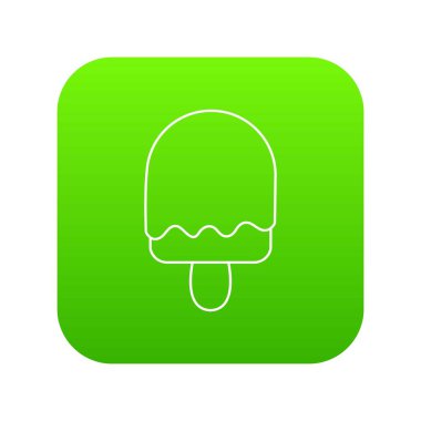 Yarım silindirik dondurma yeşil simge vektör