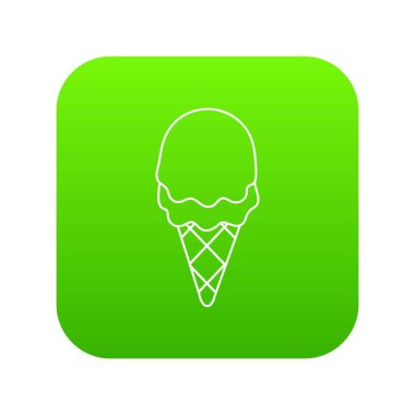 Çilekli dondurma yeşil simge vektör