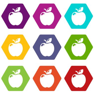 9 vektör Apple Icons set