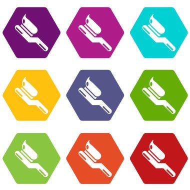 9 vektör diş fırçası Icons set