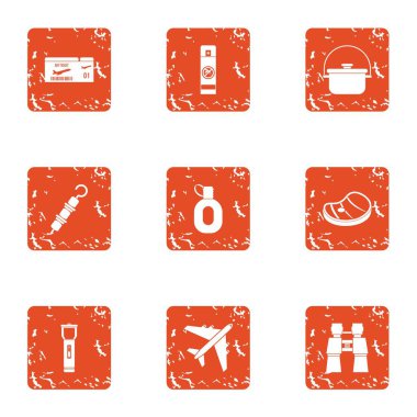 Sıla izni Icons set, grunge tarzı