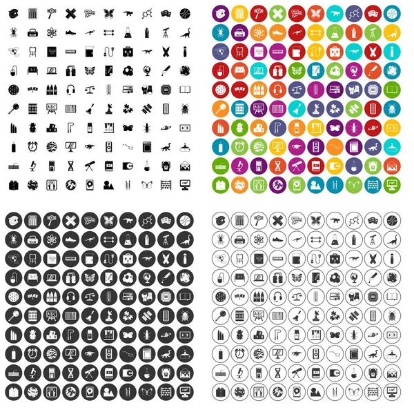 100 iconos de materiales de enseñanza conjunto variante vectorial — Vector de stock