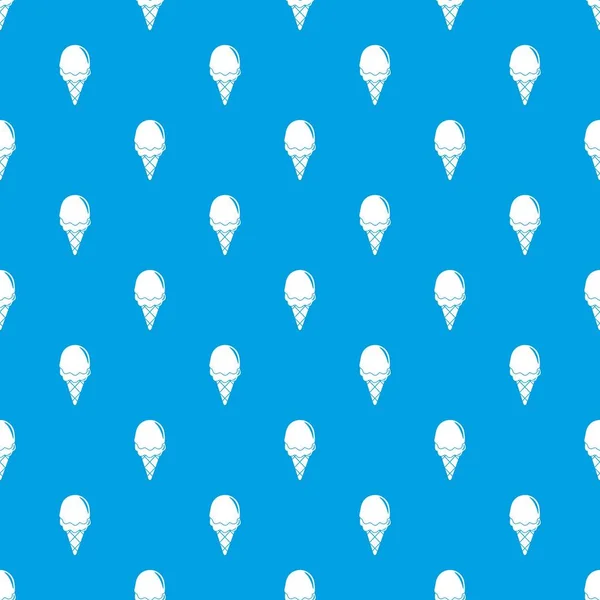 Fresa helado patrón vector sin costura azul — Vector de stock