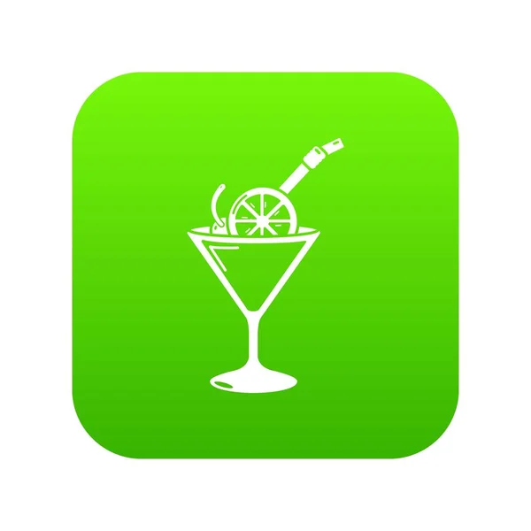 Cocktail-Symbol grüner Vektor — Stockvektor